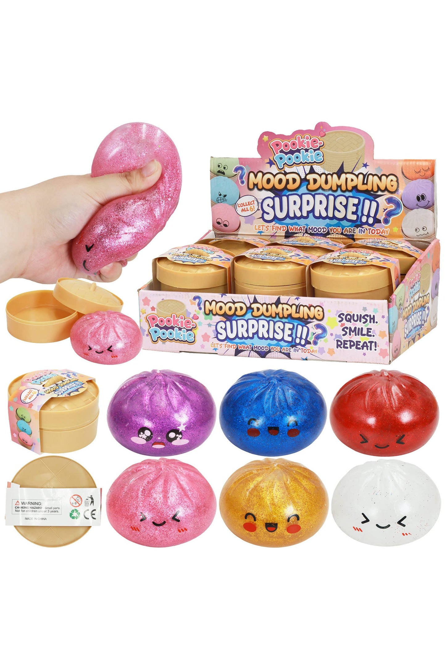 Fine Glitter Bao Bun Dumpling Jelly Slime Filled Squishy