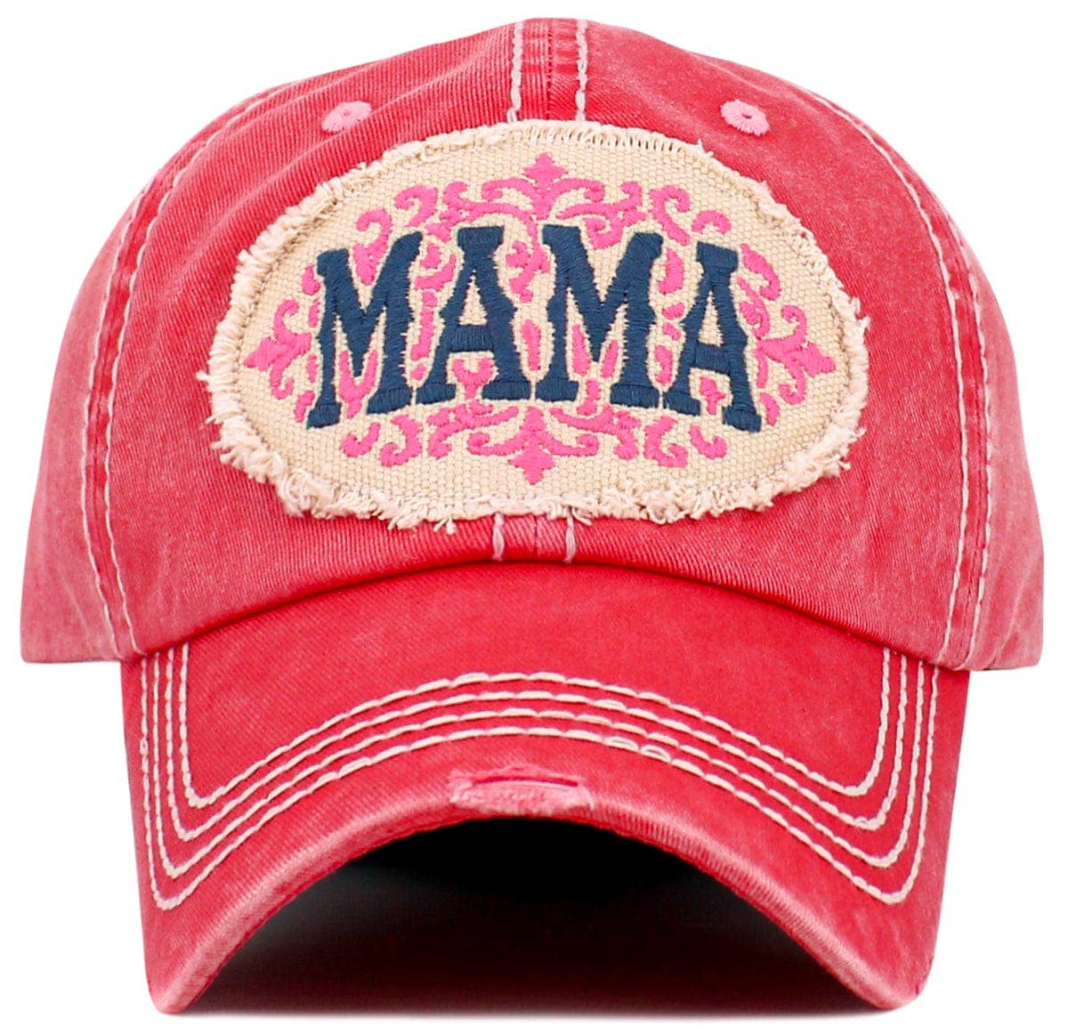 KBV1637 MAMA Vintage Baseball Cap: Hot Pink