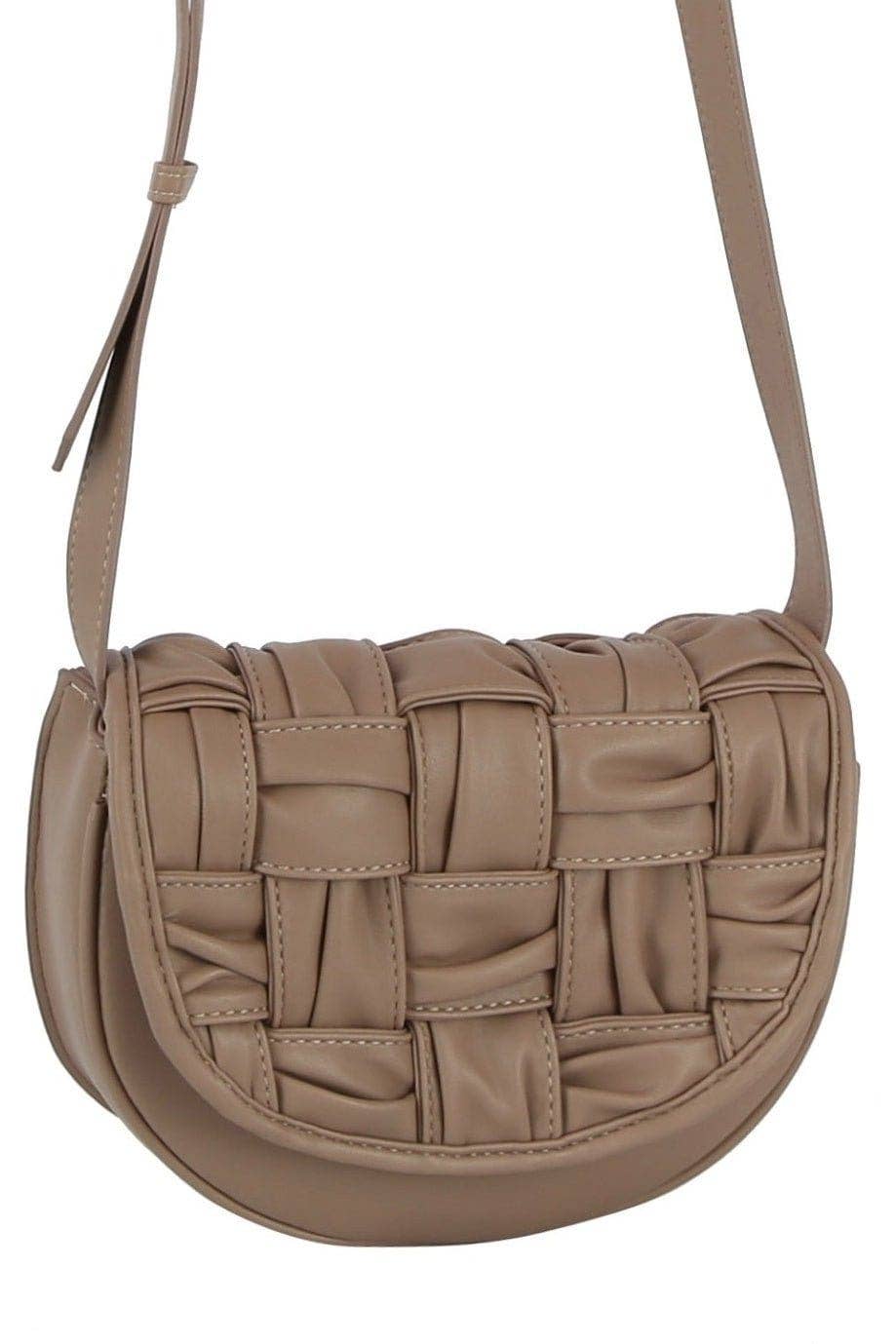 Yasmin Woven Leather Women's Crossbody Bag: Gray