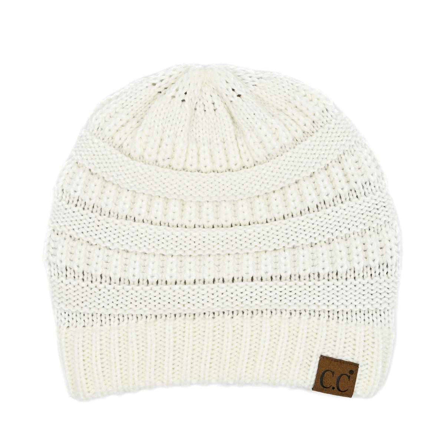 HAT20A Olivia Classic Knit Beanie: Beige