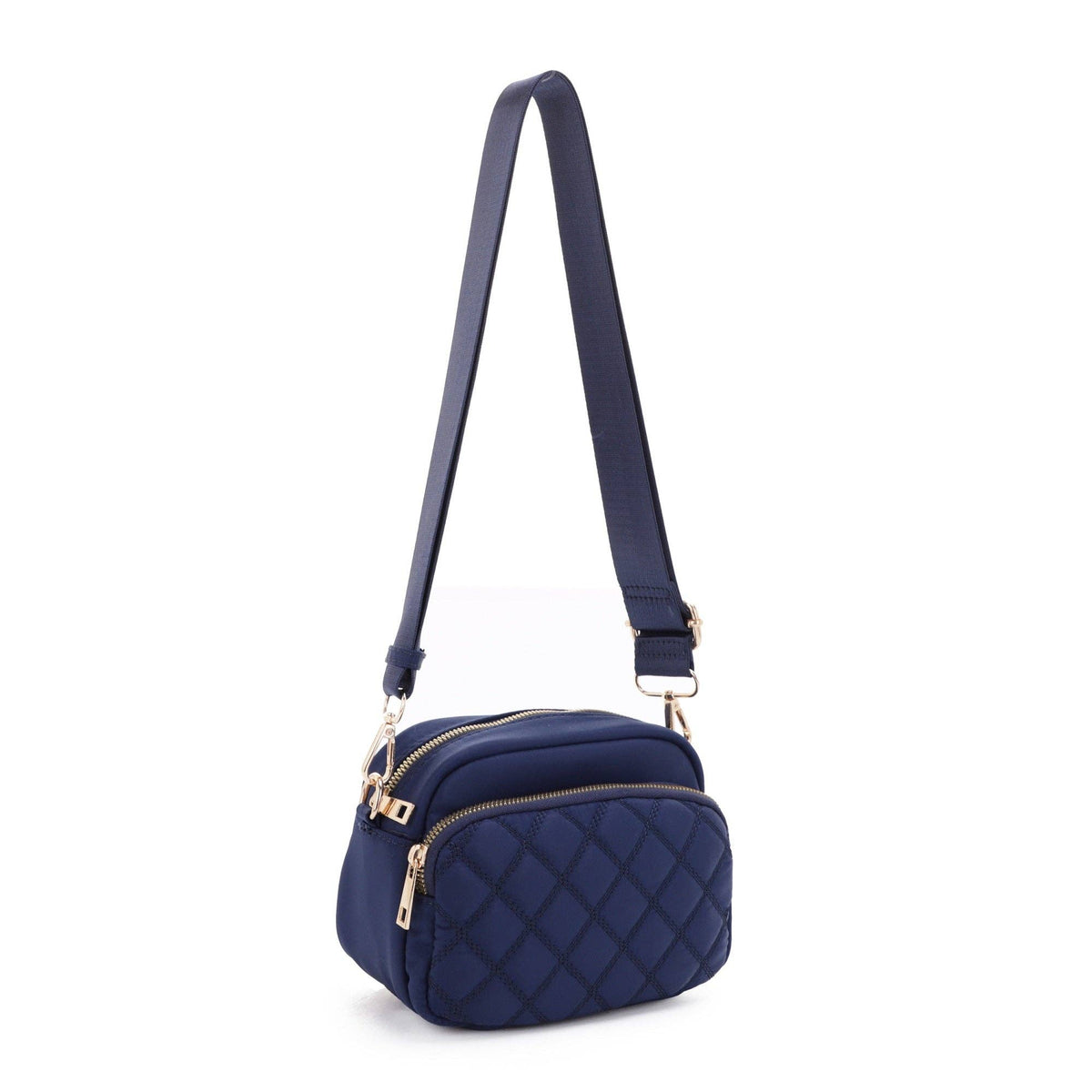 Angela Quilted Crossbody Bag: Red