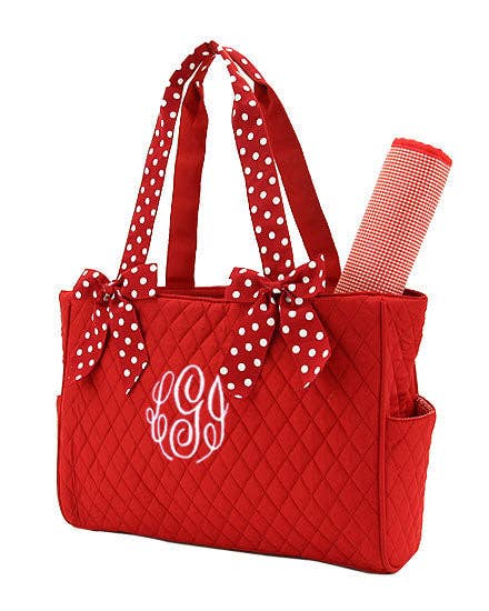 Quilted Solid Diaper Bag: RDWH