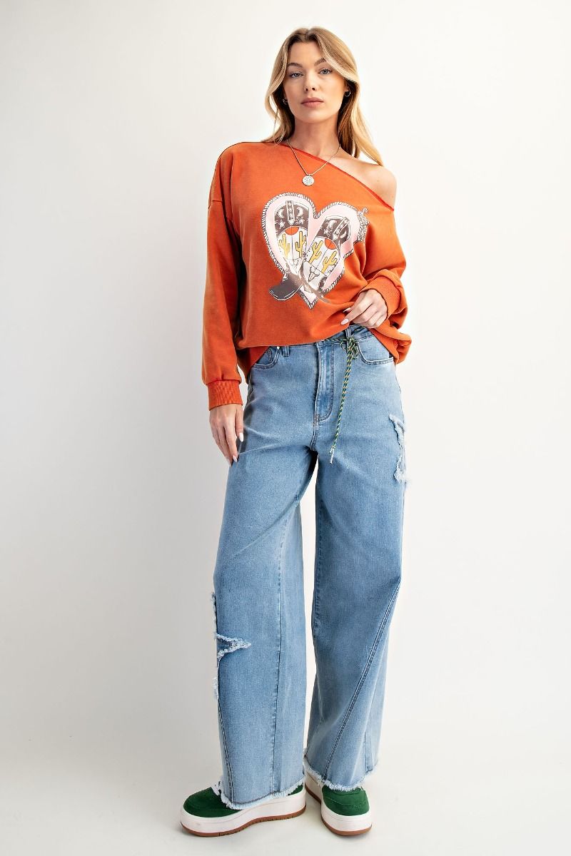 STAR PATCH WASHED STRETCH DENIM PANTS