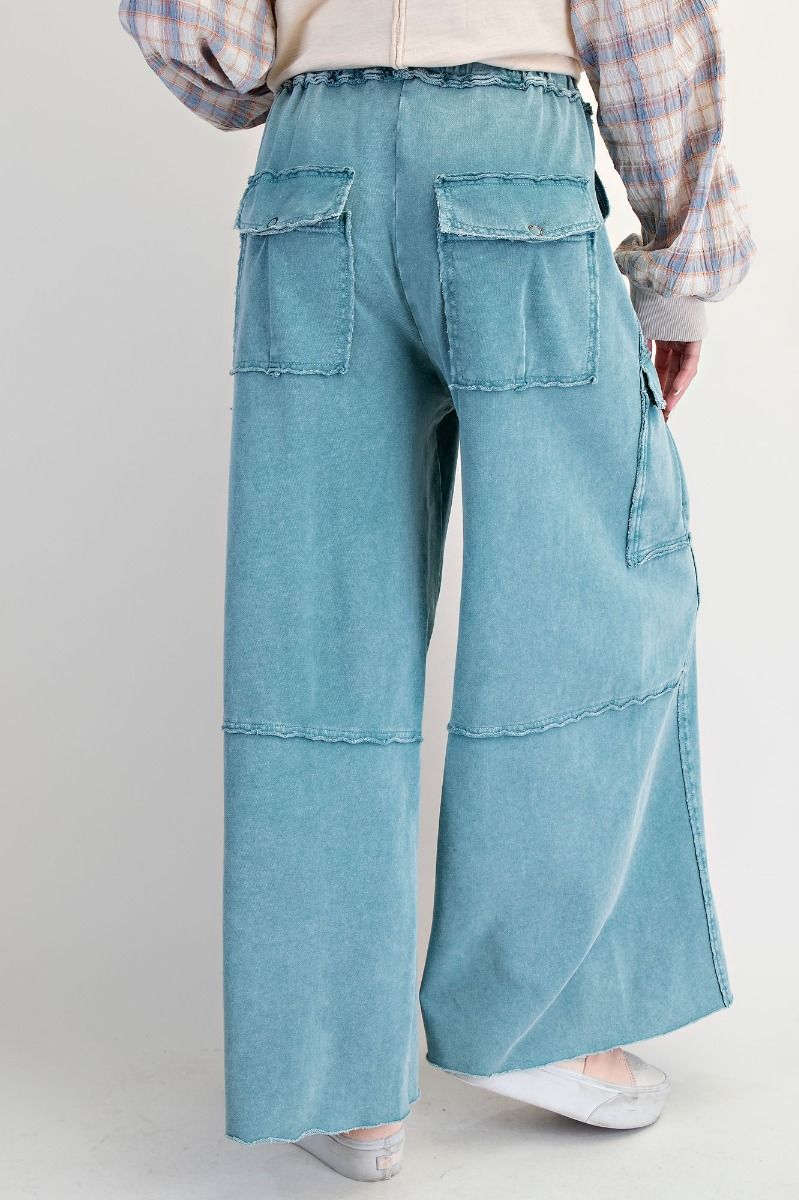Wide Leg Pants Faded Teal