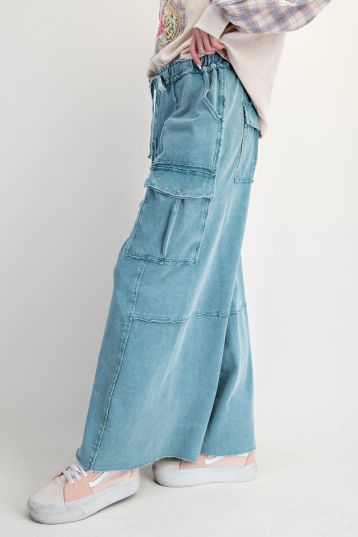 Wide Leg Pants Faded Teal