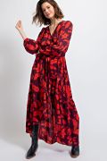 Floral Printed Mirabelle Satin Maxi Dress