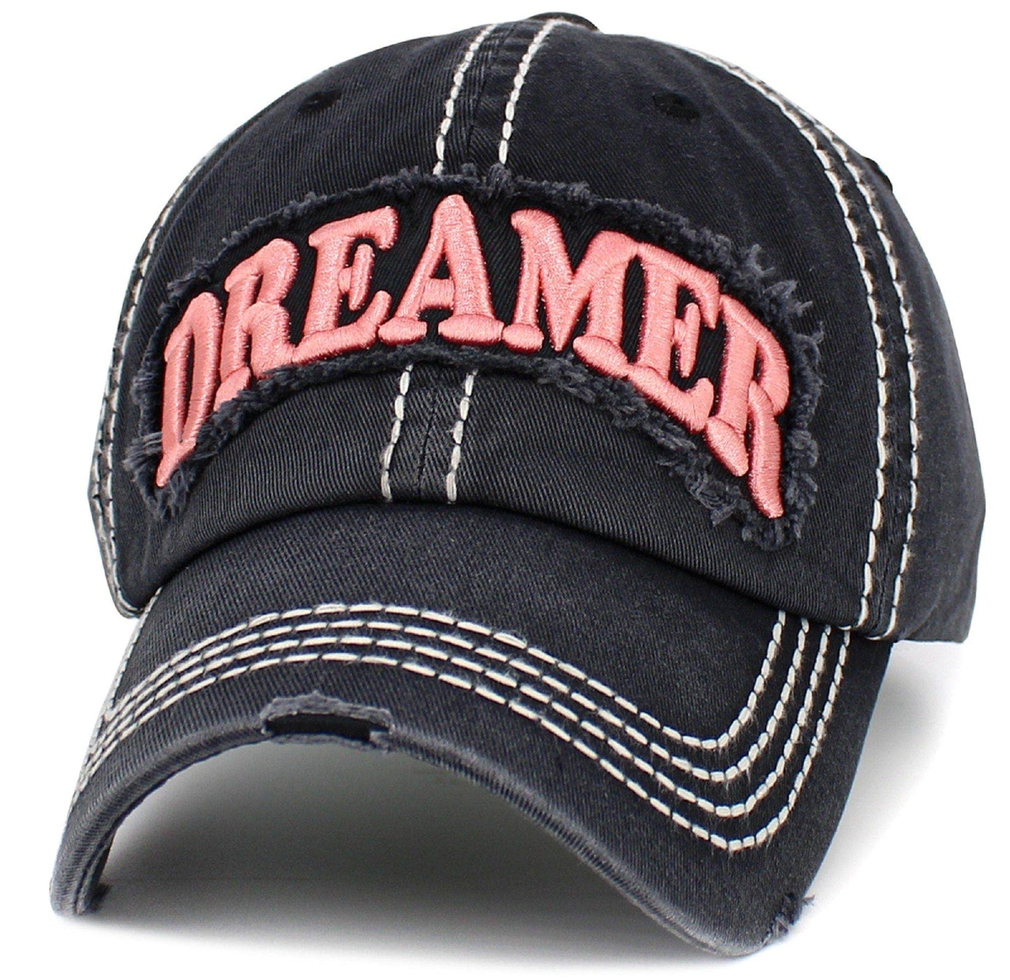 KBV1540 Dreamer Washed Vintage Cap: Black