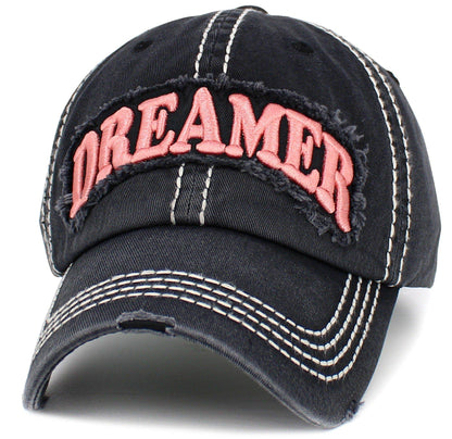 KBV1540 Dreamer Washed Vintage Cap: Black