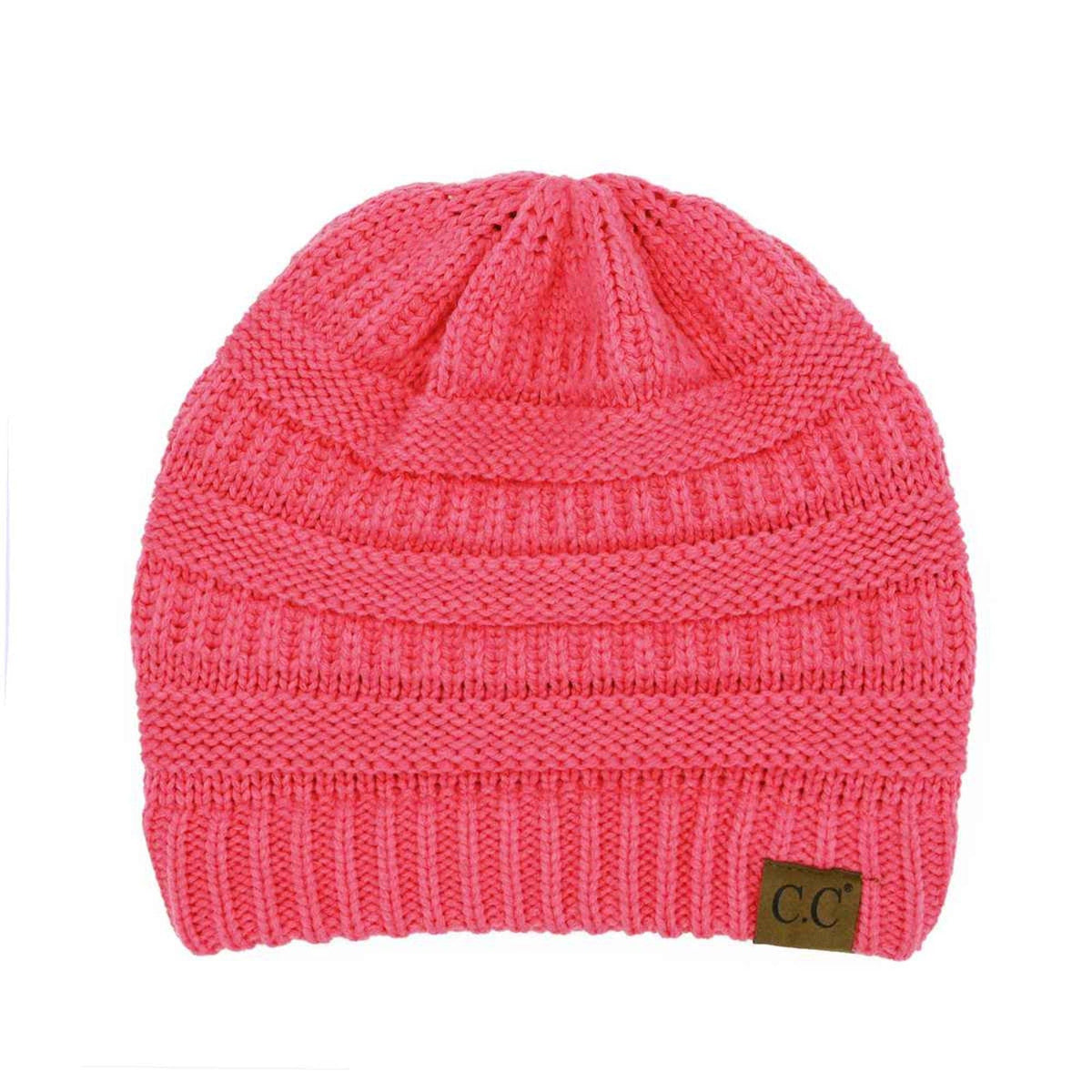 HAT20A Olivia Classic Knit Beanie: Indian Pink