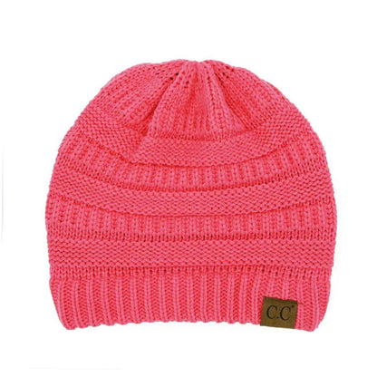 HAT20A Olivia Classic Knit Beanie: Indian Pink