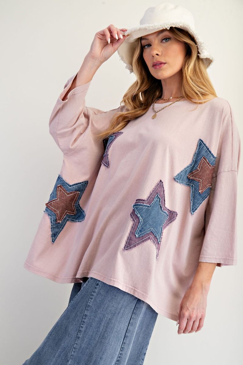 Mineral Washed Star Patch Top