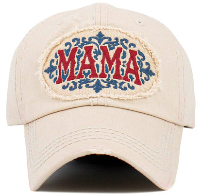 KBV1637 MAMA Vintage Baseball Cap: Hot Pink
