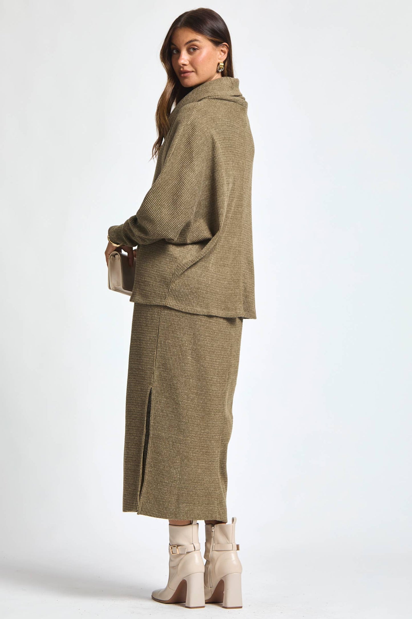 2 Piece Cozy Thermal Layered Set: Wine / S