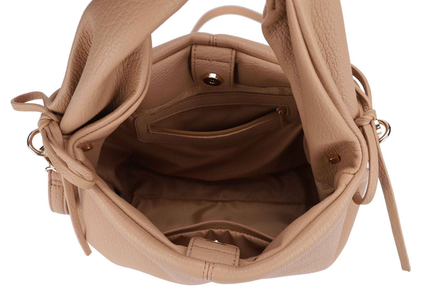 Bonnie Satchel/Crossbody Bag With Ribbon Detail: Stone