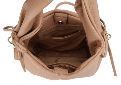 Bonnie Satchel/Crossbody Bag With Ribbon Detail: Stone