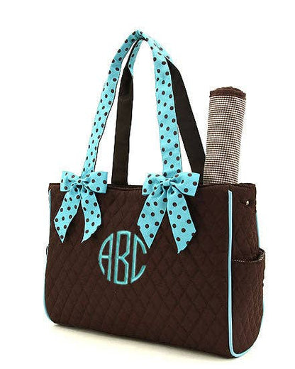 Quilted Solid Diaper Bag: RDBK