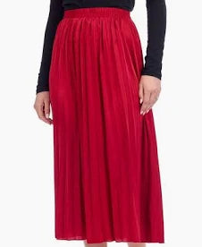 Red Townes Pleated Skirt