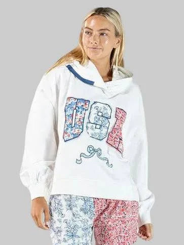 SIMPLY SOUTHERN OVERSIZED FLORAL USA HOODED PULLOVER